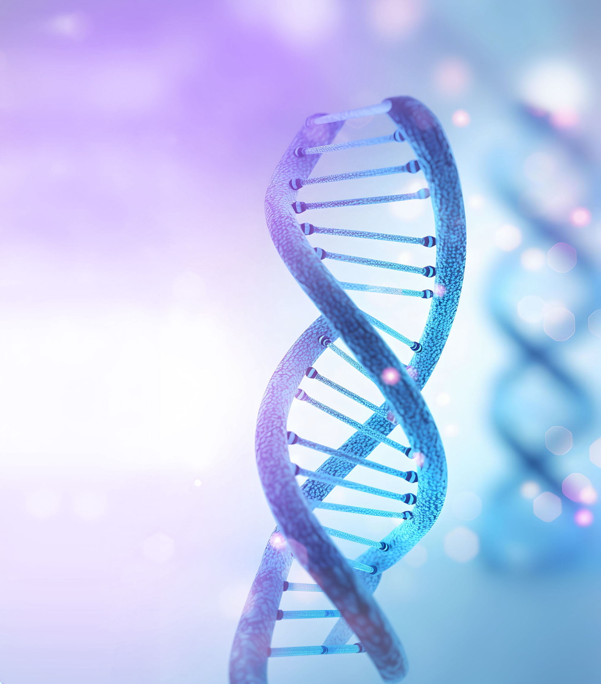 Illuminated DNA double helix symbolizing the precision required in cell and gene therapy logistics